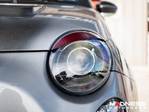 FIAT 500 Eyebrows - Carbon Fiber - Red Candy